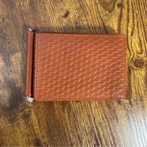 Buxton Leather Trifold Money Clip Wallet Brown Slim Bifold Style Mens
